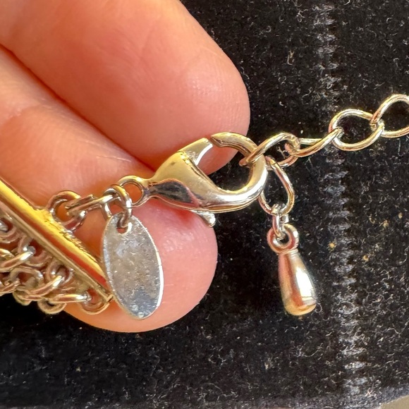 Lia Sophia "Sugar Plum" 5-Strand Necklace Genuine Jade Silver Tone Beaded - Picture 13 of 16